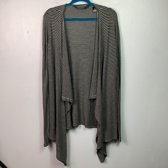 Norma Kamali Sweaters | Norma Kamali Black Gray Waterfall Front Cardigan | Color: Black/Gray | Size: M | Kghulett's Closet